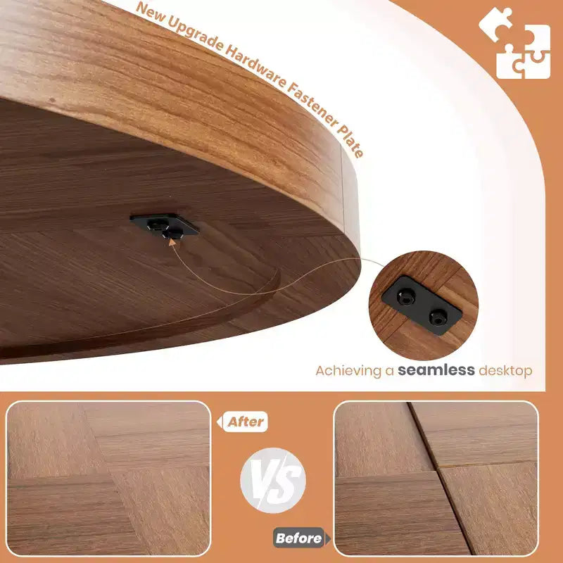 Table de salle à manger ronde de 47 pouces pour 4 à 6 personnes - Table de cuisine circulaire avec base de piédestal robuste, meuble de salle à manger peu encombrant