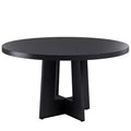 47 Round Dining Table for 4-6 People - Circle Kitchen Dinner Table with Sturdy Pedestal Base, Space Saving Dinning Room Furniture
