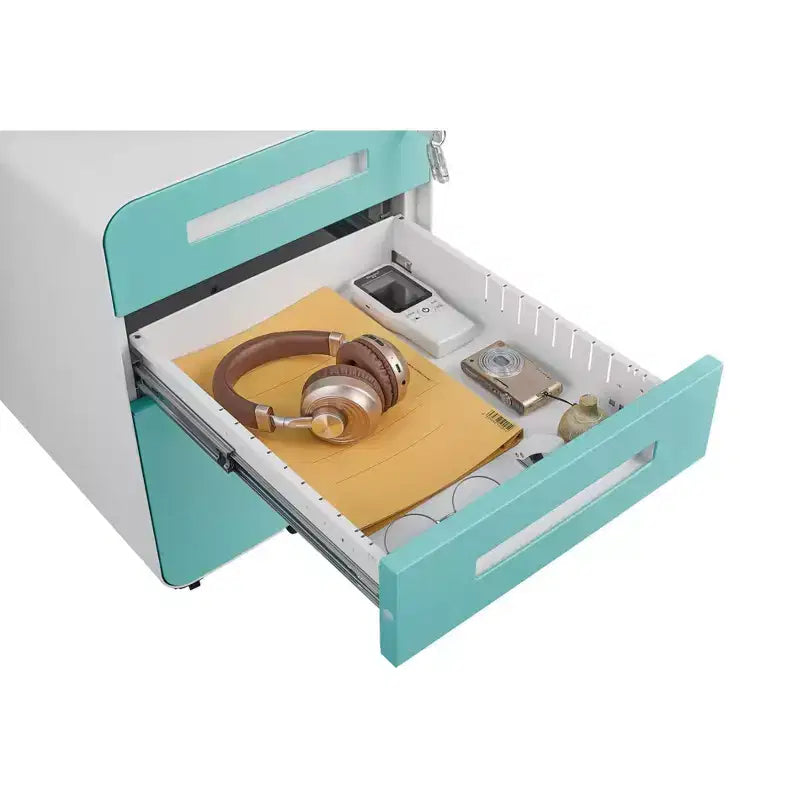 Meuble de classement mobile à 3 tiroirs avec serrure, entièrement assemblé, rangement sous le bureau