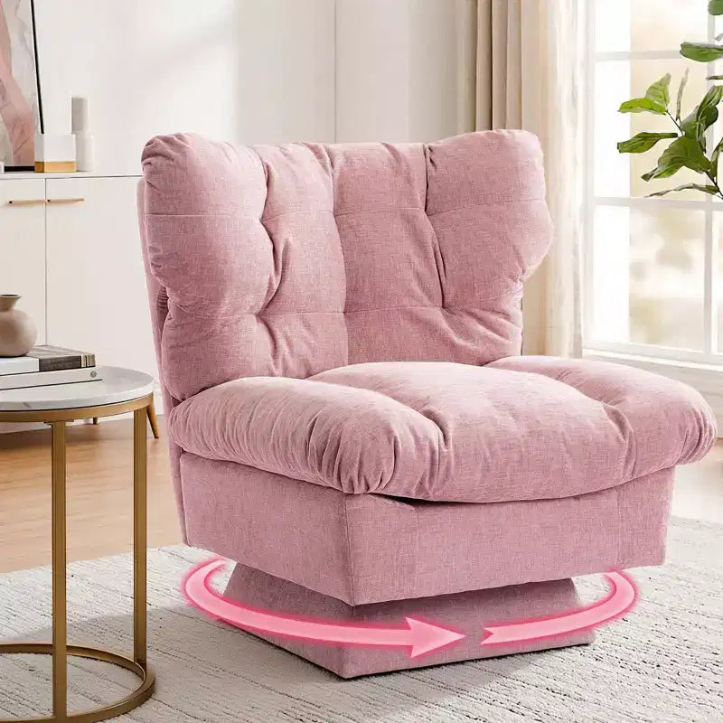 Fauteuil pivotant d'appoint moderne - Fauteuil de lecture confortable en chenille rembourré avec coussin épais, fauteuil club décoratif pour salon, chambre à coucher, bureau