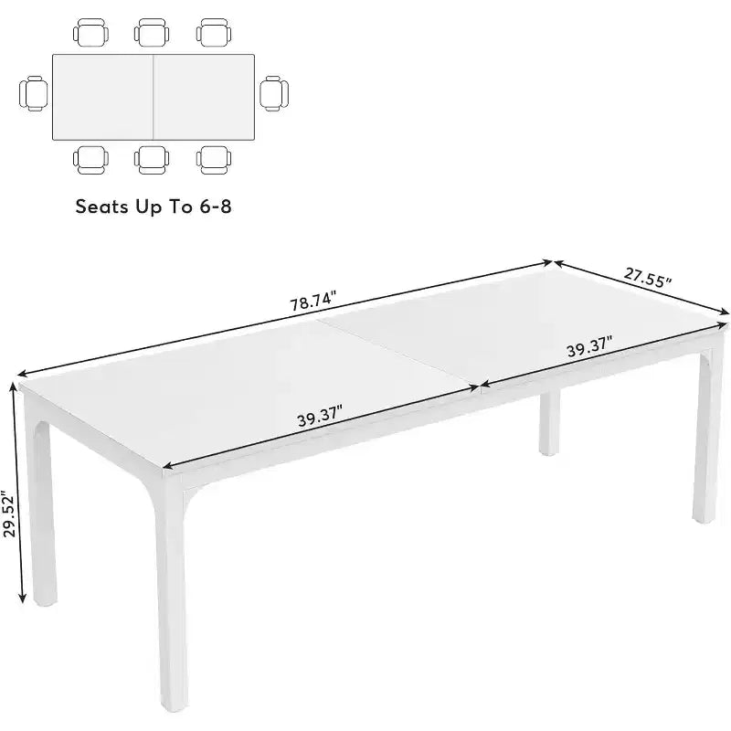 Bureau d'ordinateur extra long de 200 cm, double bureau pour 2 personnes, poste de travail pour bureau à domicile
