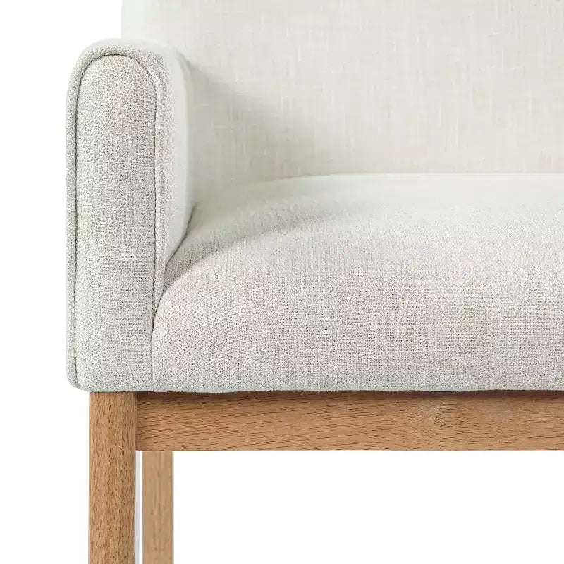 Chaises de salle à manger capitonnées modernes en bois d'hévéa avec accoudoirs