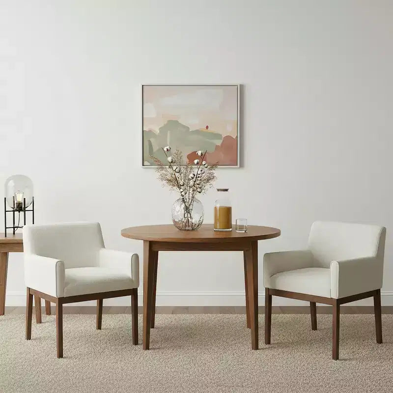 Christopher Knight Home Laure Modern Rubberwood Upholstered Dining Chairs with Arms (Set of 2)