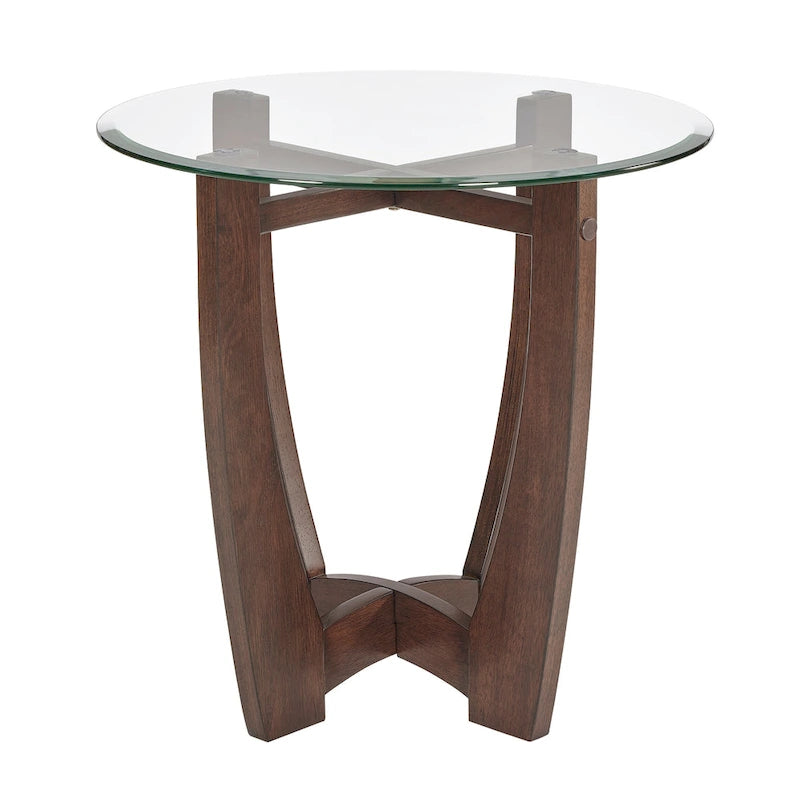 23.5 inch round glass coffee table