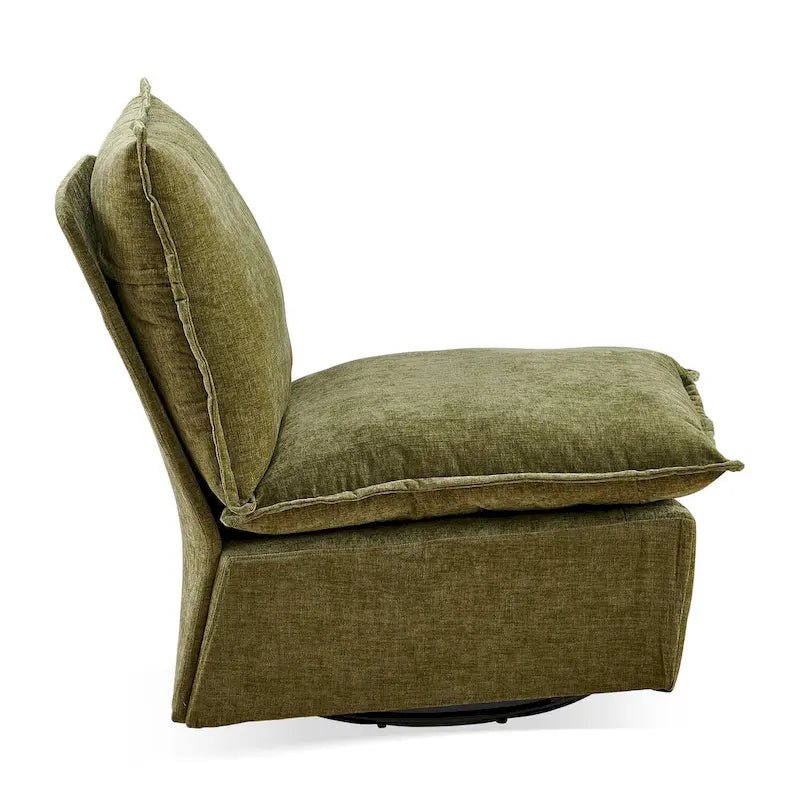 Green 28.74 Chenille Upholstered Swivel Rocking Chair
