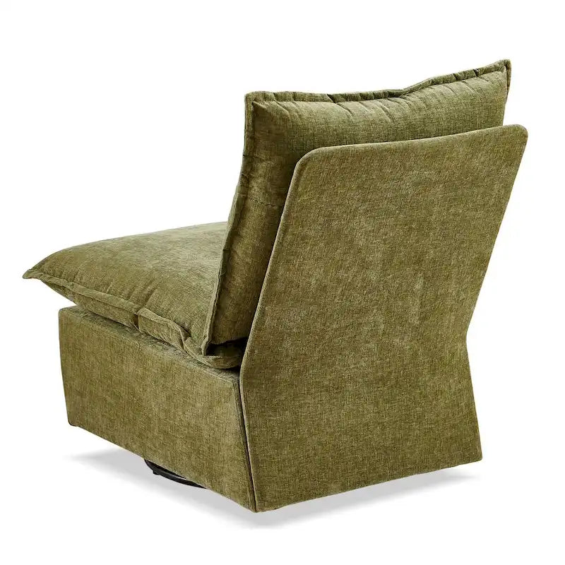 Green 28.74 Chenille Upholstered Swivel Rocking Chair