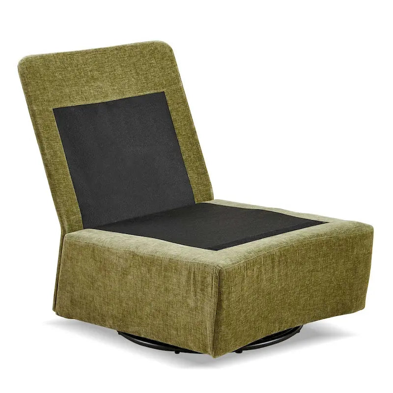 Green 28.74 Chenille Upholstered Swivel Rocking Chair
