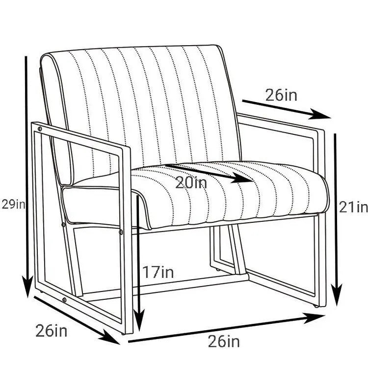 Modern 26 Arm Chair with Steel Legs