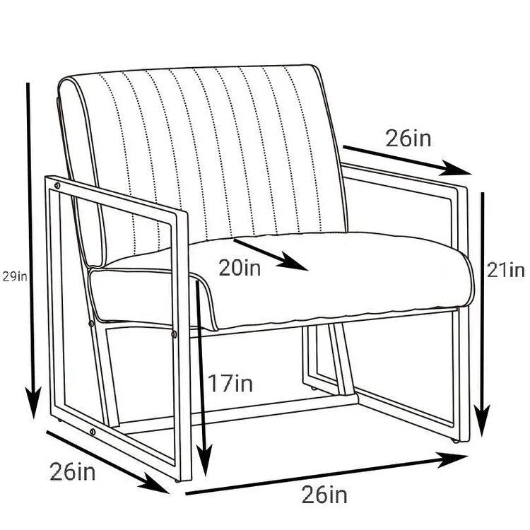 Modern 26 Arm Chair with Steel Legs