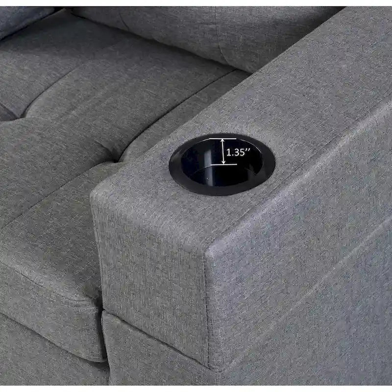 Modern 4-Seat L-Shaped Sectional Sofa with Lounge Chaise
