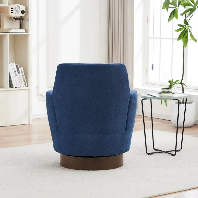 29.3 Upholstered Swivel Barrel Chair with Stainless Steel Base