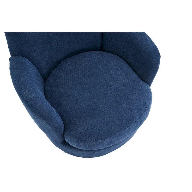 29.3 Upholstered Swivel Barrel Chair with Stainless Steel Base