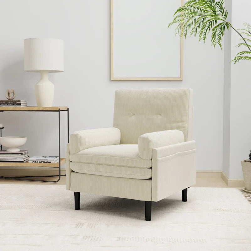 Ivory 30.32 Multi-Functional Corduroy Single Sofa, Convertible Lounge Chair, Bed