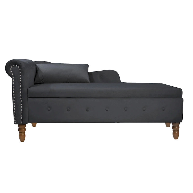 Velvet Chaise Lounge Indoor with Pillow