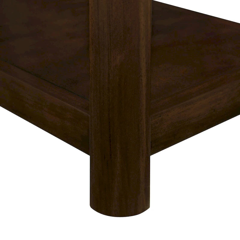 25 Rectangular Farmhouse End Table with Storage Shelf, Sofa Side Table with Solid Wood Legs for Living Room, Bedroom, Office