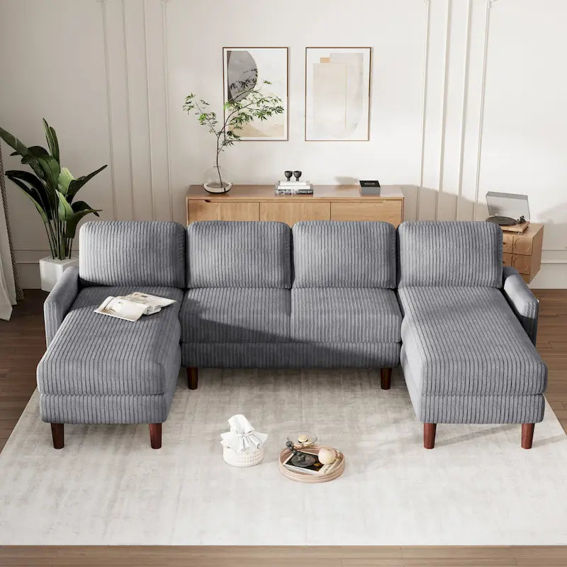 U-shaped Sponge-filled Cushion Combination Sofa