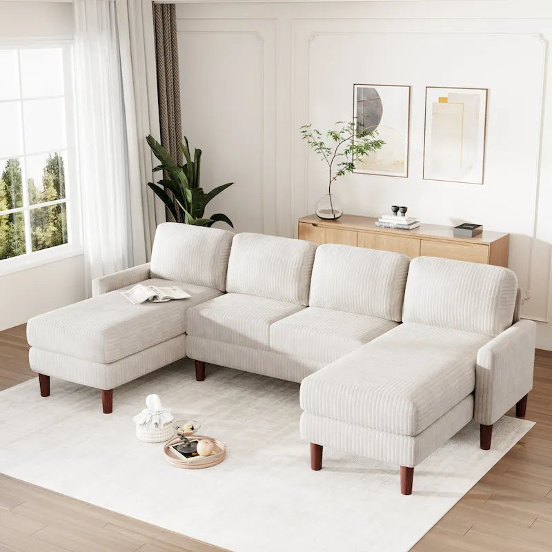 U-shaped Sponge-filled Cushion Combination Sofa