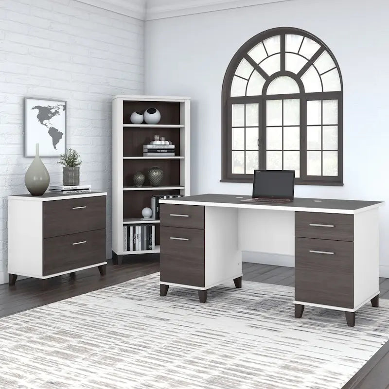 Bush Furniture Somerset 2 Drawer Lateral File Cabinet with Storage