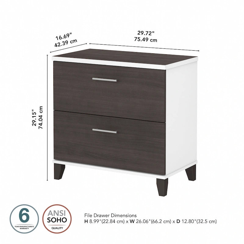 Bush Furniture Somerset 2 Drawer Lateral File Cabinet with Storage
