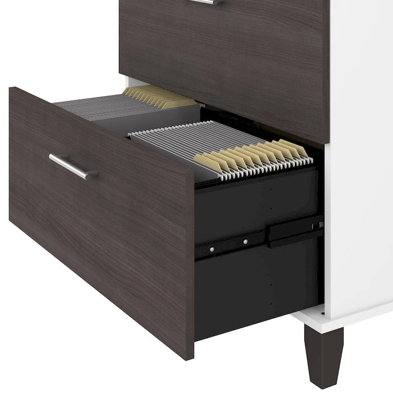 Bush Furniture Somerset 2 Drawer Lateral File Cabinet with Storage