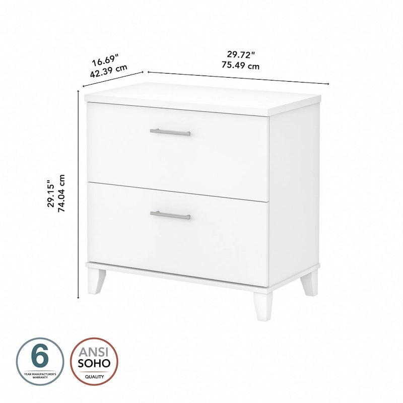Bush Furniture Somerset 2 Drawer Lateral File Cabinet with Storage