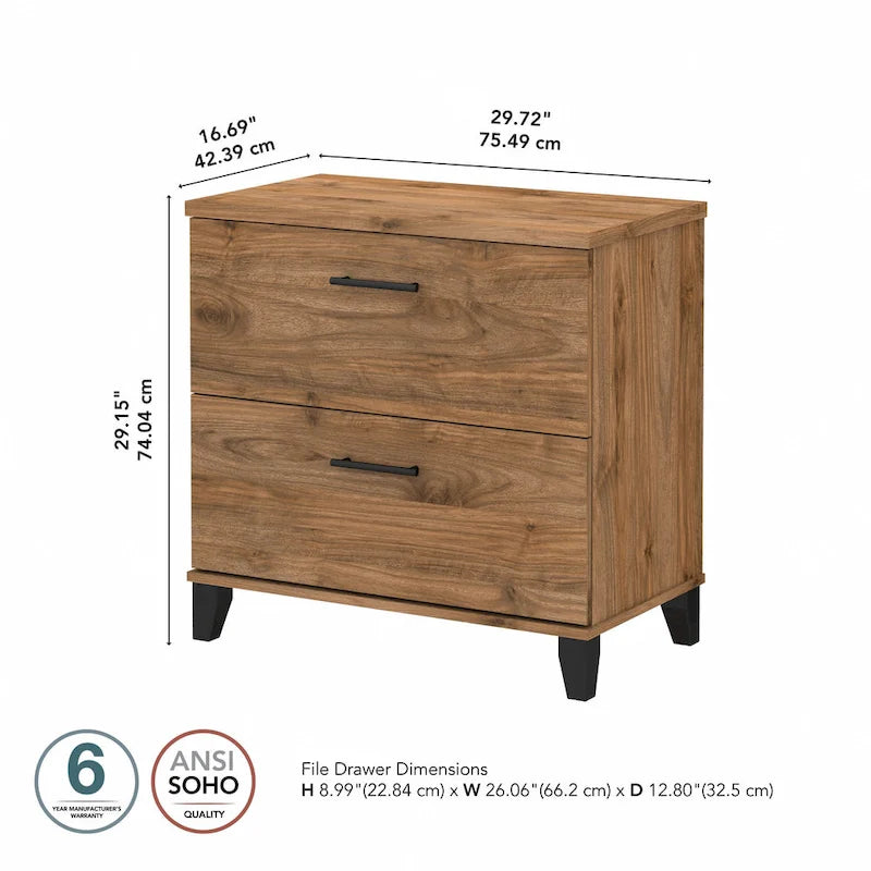 Bush Furniture Somerset 2 Drawer Lateral File Cabinet with Storage