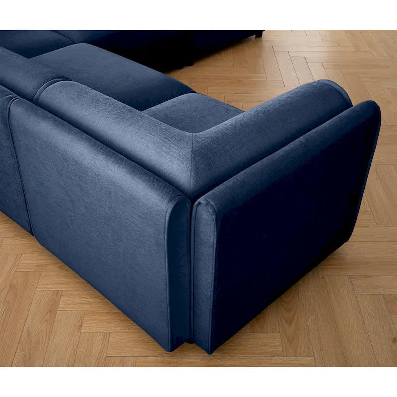 142.5 Chenille Upholstered U-Shaped Modular Sectional Sofa with Storage Seat, DIY Combination