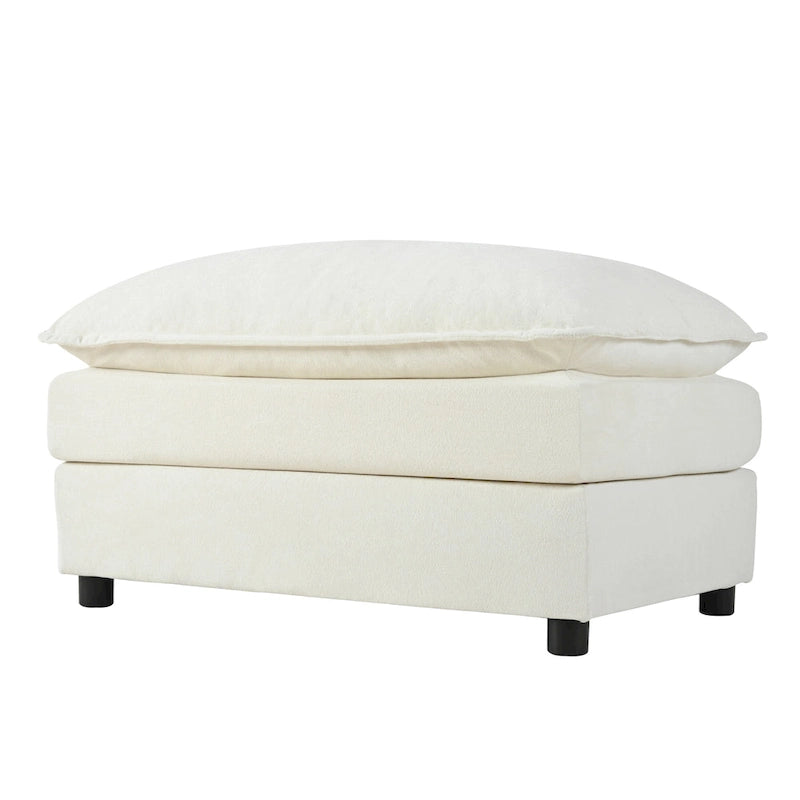 109.45 Chenille Upholstered L-Shaped Modular Sectional Sofa with Double-Layer Cushions, DIY Combination