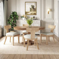 Fescue Fabric and Rubberwood 5 Piece Dining Set by Christopher Knight Home