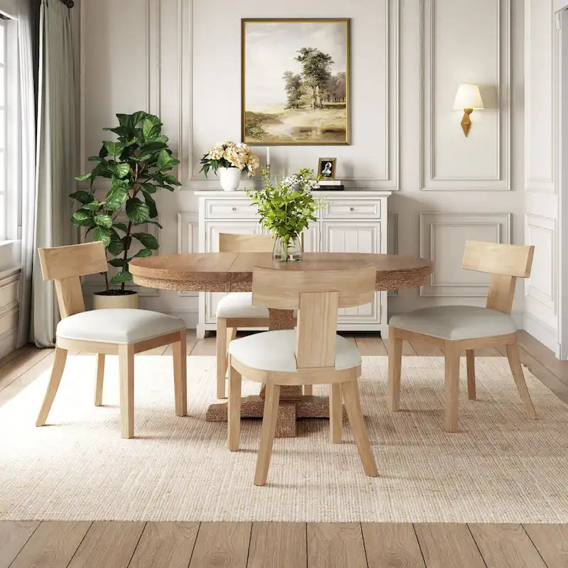 Fescue Fabric and Rubberwood 5 Piece Dining Set by Christopher Knight Home