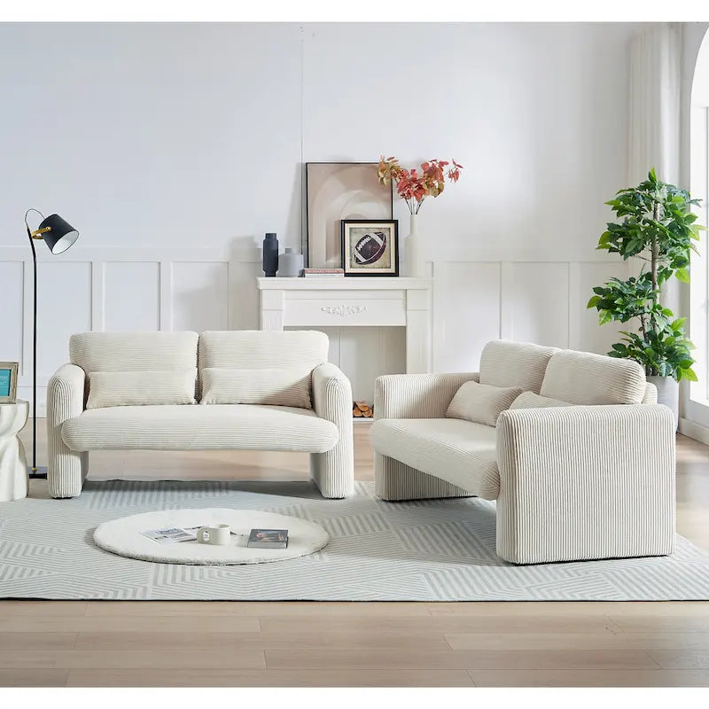 GDFStudio - Emiliano Sofa Set in Premium Corduroy with Elegant Design and Superior Comfort