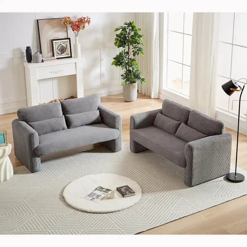 GDFStudio - Emiliano Sofa Set in Premium Corduroy with Elegant Design and Superior Comfort