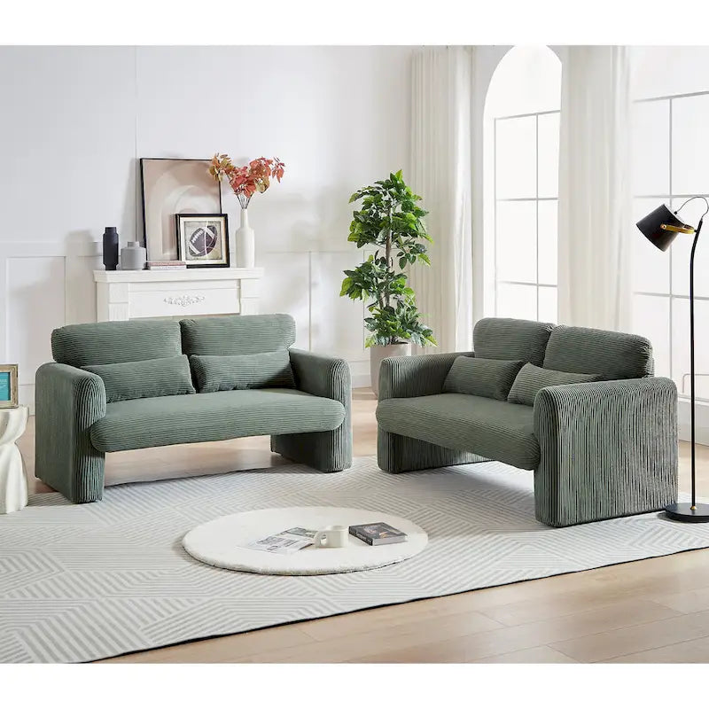 GDFStudio - Emiliano Sofa Set in Premium Corduroy with Elegant Design and Superior Comfort