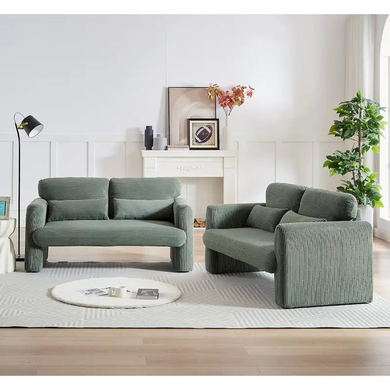 GDFStudio - Emiliano Sofa Set in Premium Corduroy with Elegant Design and Superior Comfort