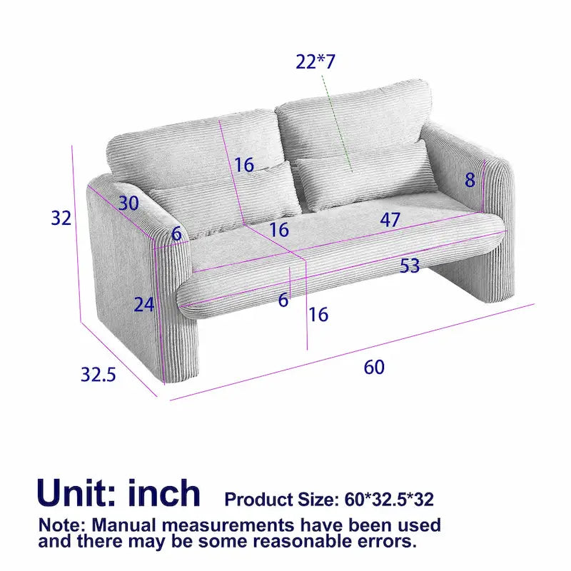 GDFStudio - Emiliano Sofa Set in Premium Corduroy with Elegant Design and Superior Comfort