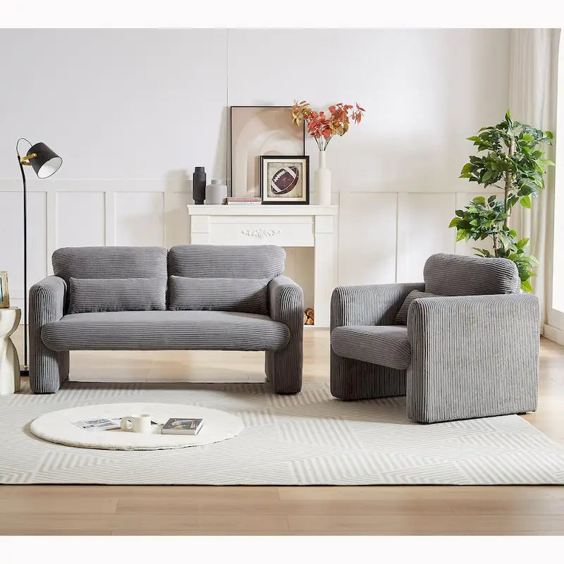 GDFStudio - Emiliano Sofa Set in Premium Corduroy with Elegant Design and Superior Comfort