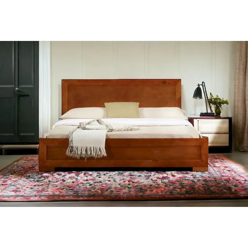 HomeRoots Brown Wood Queen Bed Frame