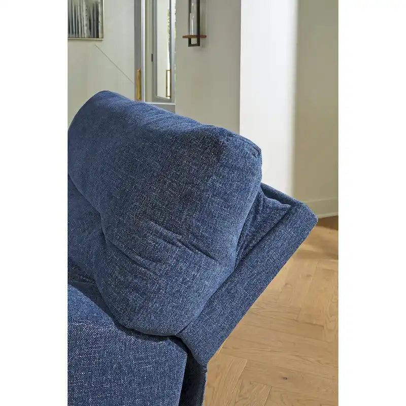 Signature Design by Ashley Acklen Place Blue 3-Piece Power Reclining Sectional with Chaise - 94W x 70D x 40H
