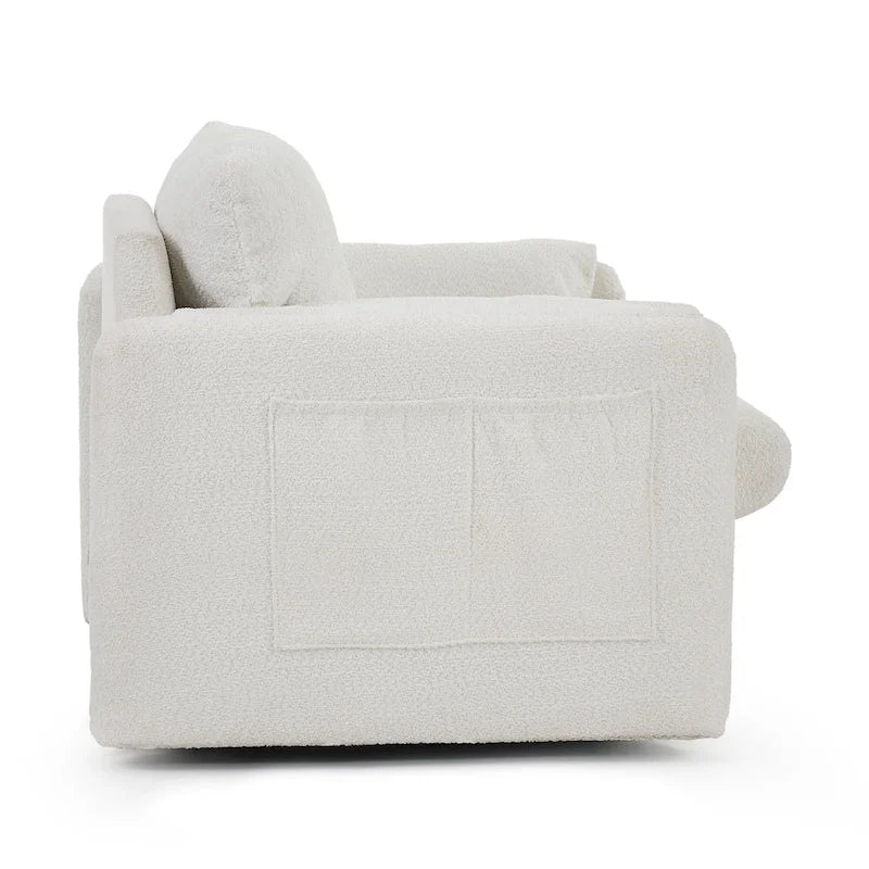 Swivel Accent Chair Single Seater - 360 Rotating Lounge Chair with Chenille Fabric & High-Resilience Cushion