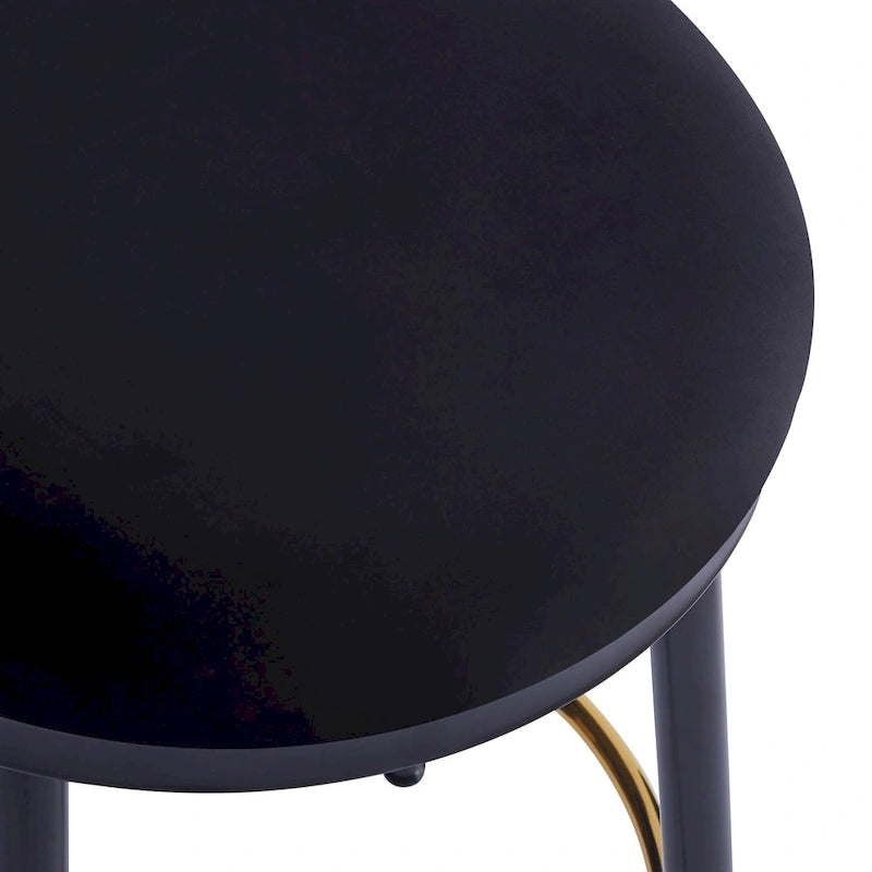 Roomfitters Modern Counter Stools, Set of 2 Bar Height Chairs with Iron Frame, Cushioned Seat and Footrest