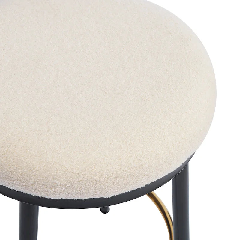 Roomfitters Modern Counter Stools, Set of 2 Bar Height Chairs with Iron Frame, Cushioned Seat and Footrest