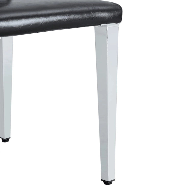 Dining Chairs Set of 4,Modern Kitchen & Dining Room Chairs,Faux Leather Cushion Seat Metal Legs