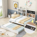 Full Pine Daybed with Blackboard, USB & Trundle
