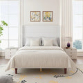 Queen Platform Bed with High Headboard & Comfortable Back