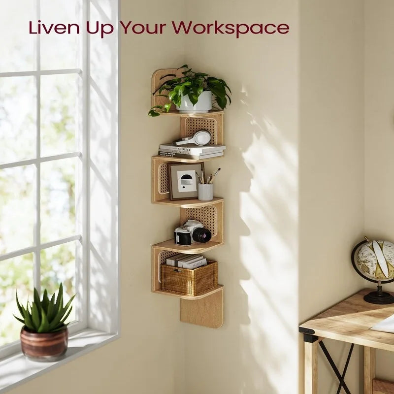 5-Tier Corner Shelf - 7.9D x 7.9W x 49.6H