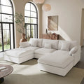 Modular Sectional Sofa Cloud Couch, 119.29 Oversized U Shaped Couch with Chaise Ottomans for Living Room