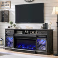 Farmhouse Fireplace TV Stand for 85 Inch TV, Entertainment Center