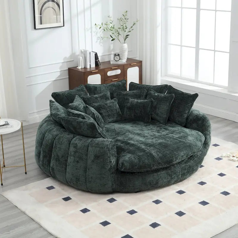 Comfortable Oversized Double Loaf High Back Round Sofa Bed with Armrests