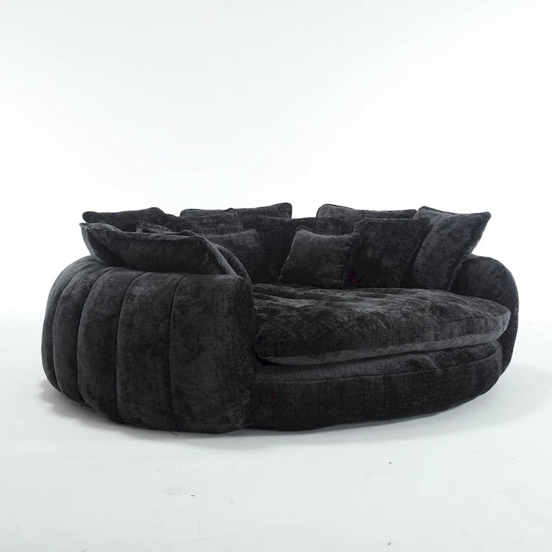 Comfortable Oversized Double Loaf High Back Round Sofa Bed with Armrests