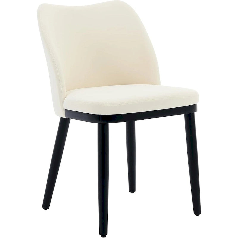 Upholstered Fabric Dining Room Side Chairs, Chair for Dining Room with Padded Seat and Wood Legs